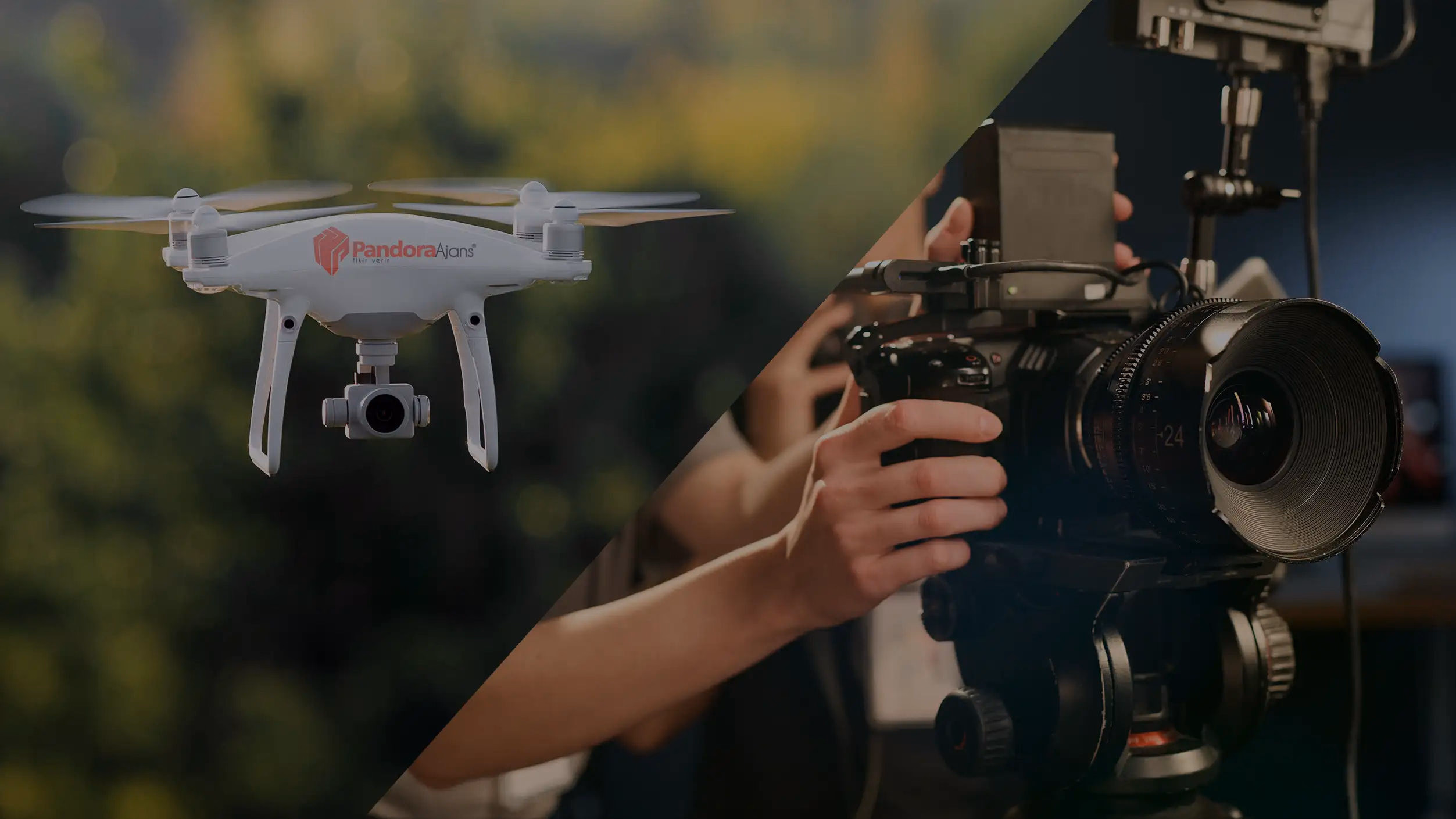 Pandora Ajans’ın drone ve kurumsal çekim hizmetini gösteren hava fotoğrafı